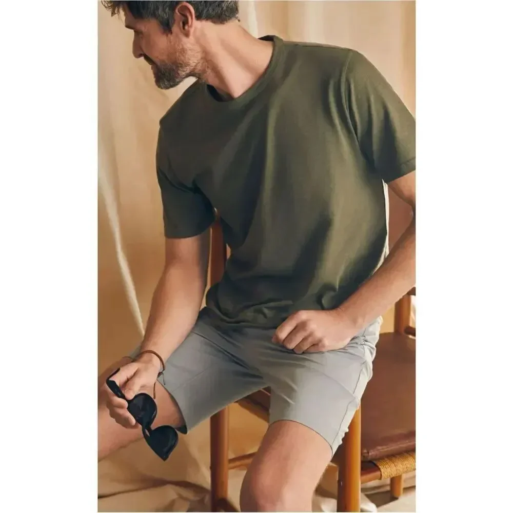 FAHERTY All Day Shorts 9” in Ice Gray Size 38